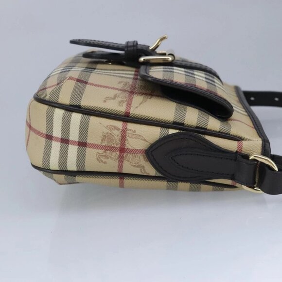 BURBERRY Nova Check Shoulder Bag PVC Beige Gold - Picture 4 of 16